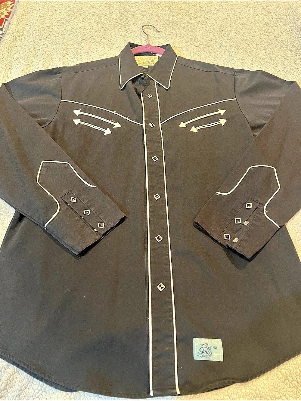 ROPER  Western Snap Shirt in Black Size Small Like New